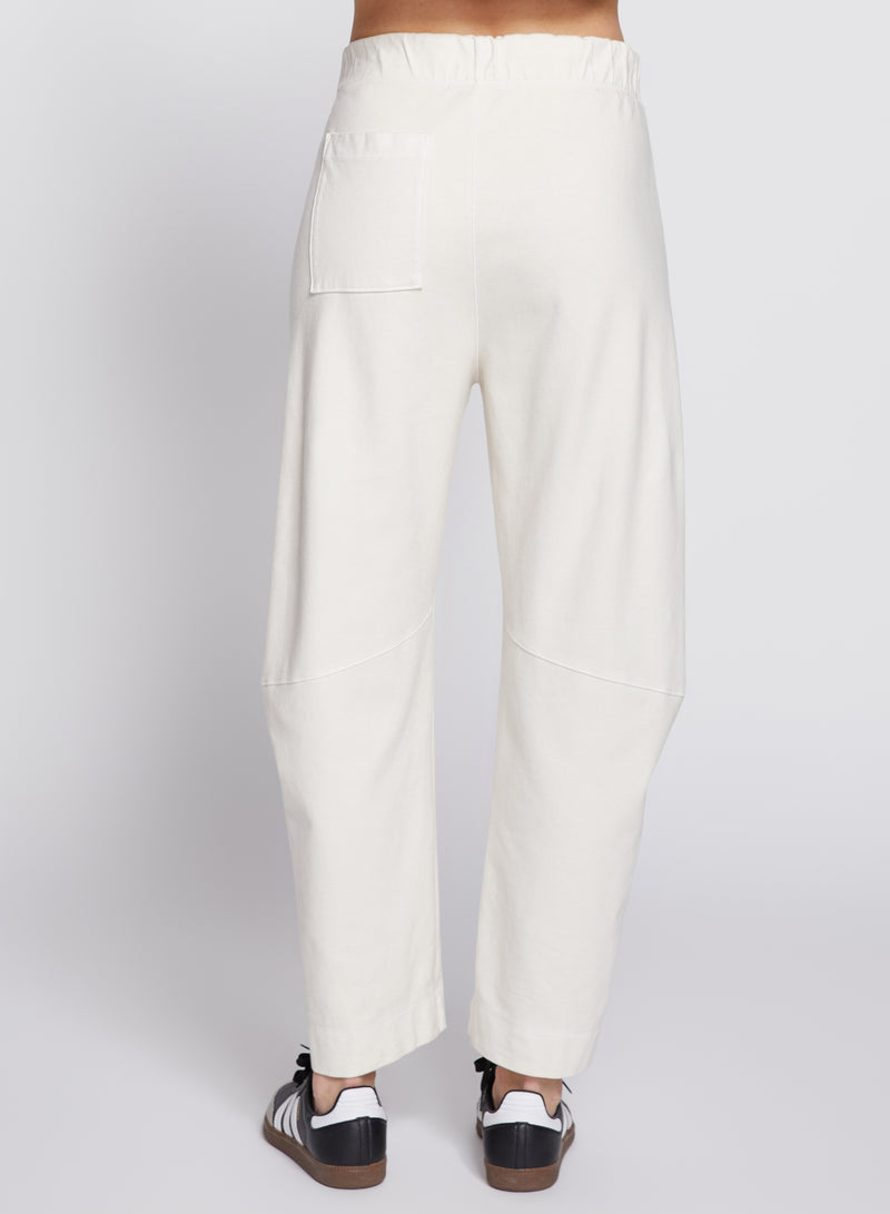 Ponte Barrel Pant in Cream