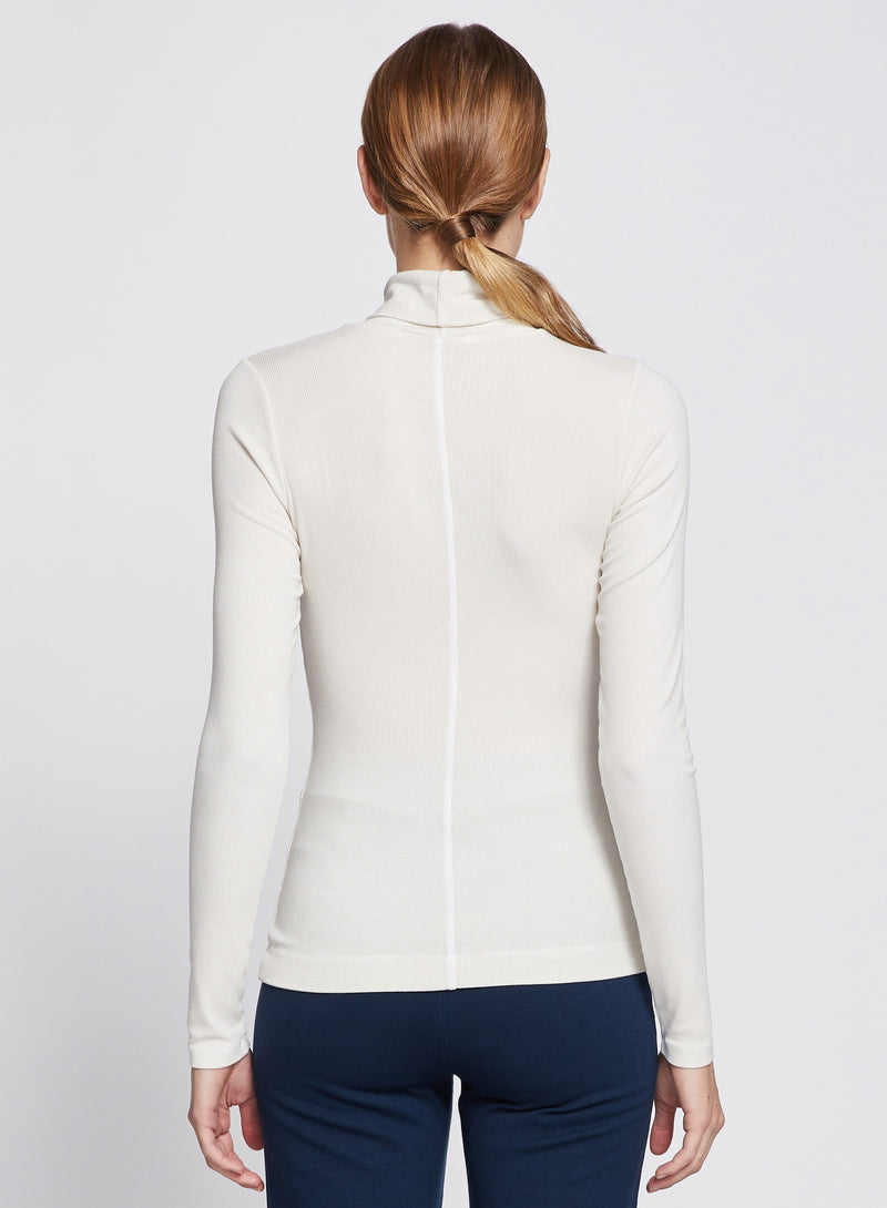 2x1 Fine Rib Long Sleeve Turtleneck-back view