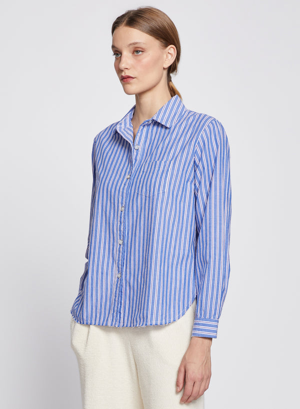 Striped Poplin Classic Shirt in Ryker-side view