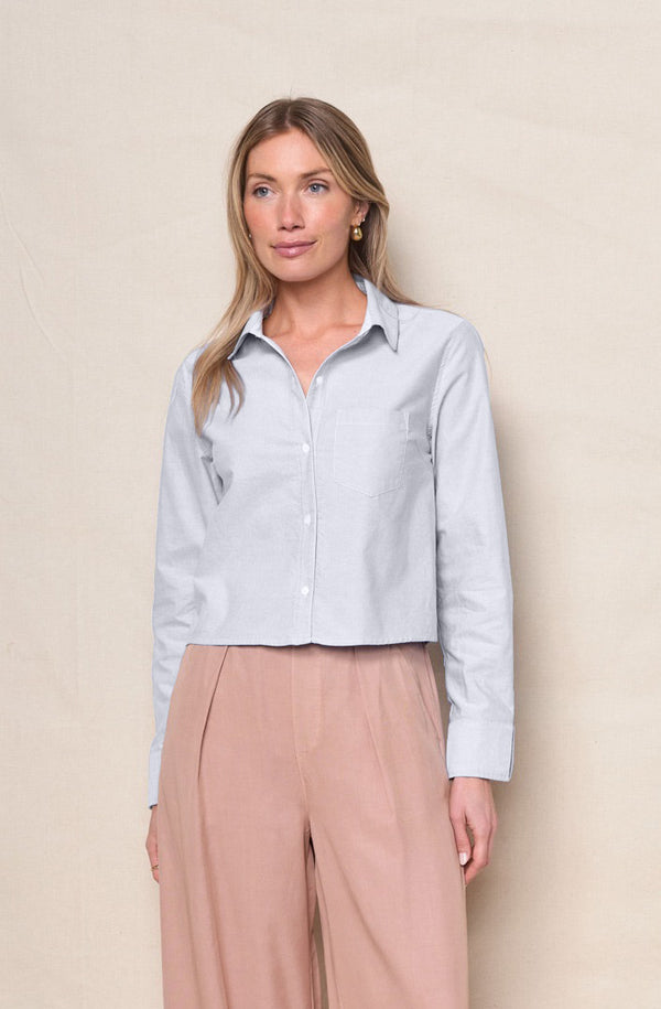 Oxford Cropped Shirt in Oxford White