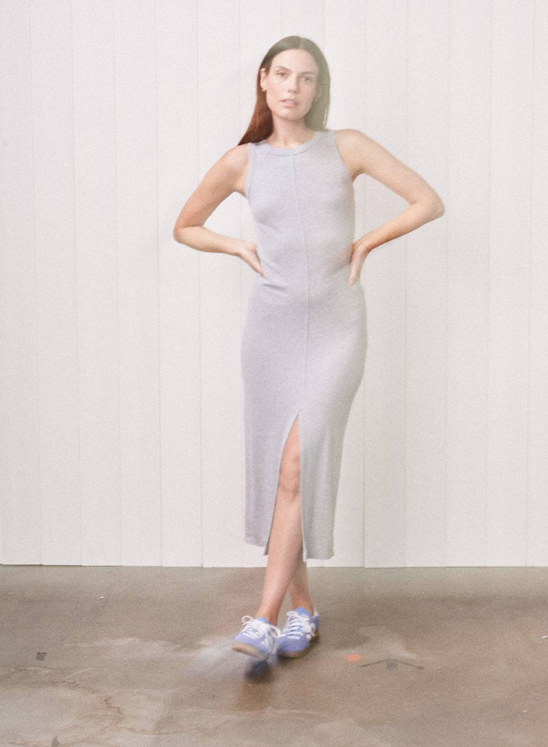 Fine 2x1 Rib Front Slit Midi Dress in Heather Grey - S - Shop Stateside Dresses | Modern Comfort. Luxe Fabrics. Soft Elegance. Fine 2x1 Rib Front Slit Midi Dress in Heather Grey - S - Shop Stateside Dresses | Modern Comfort. Luxe Fabrics. Soft Elegance.