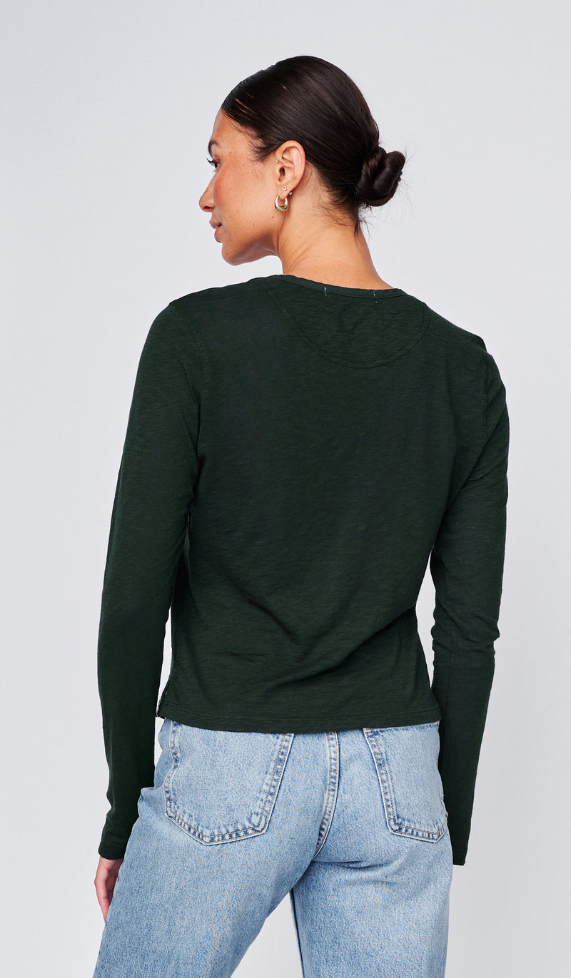 Supima Slub Jersey Henley in Everfall