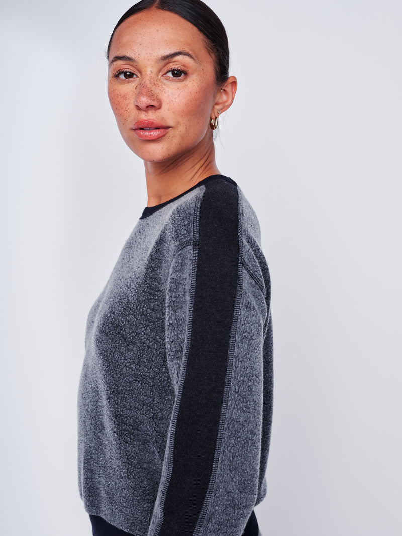 Plush Fleece Crewneck Pullover in New Navy