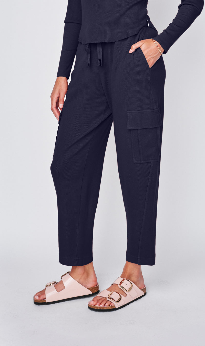 Micro Thermal Cargo Pants in New Navy