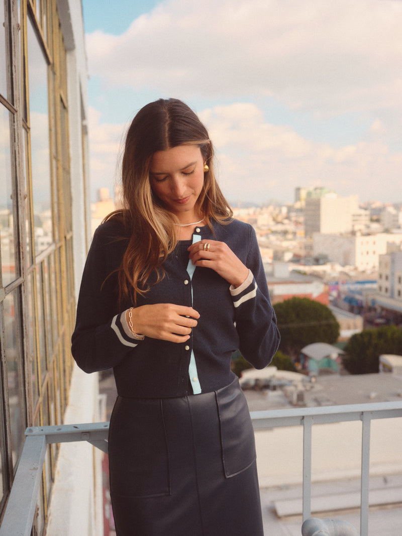 Cardigan Sweater in New Navy