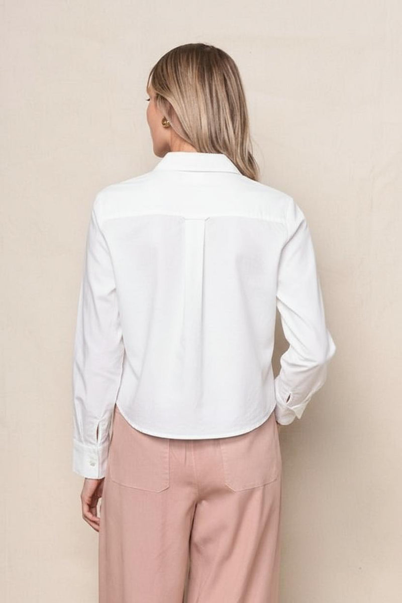 Oxford Cropped Shirt in Oxford White