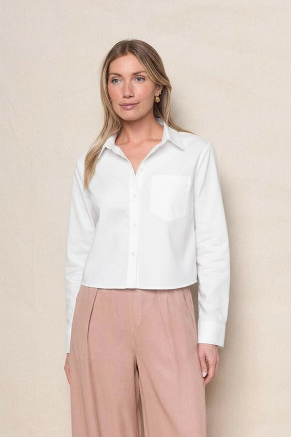 Oxford Cropped Shirt in Oxford White