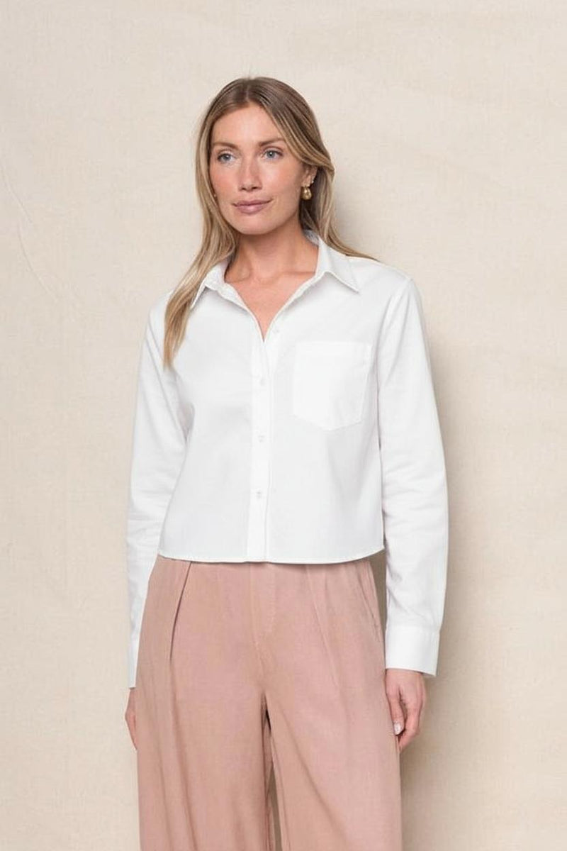 Oxford Cropped Shirt in Oxford White