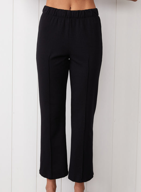 Ponte Flare Pant in Black - front view