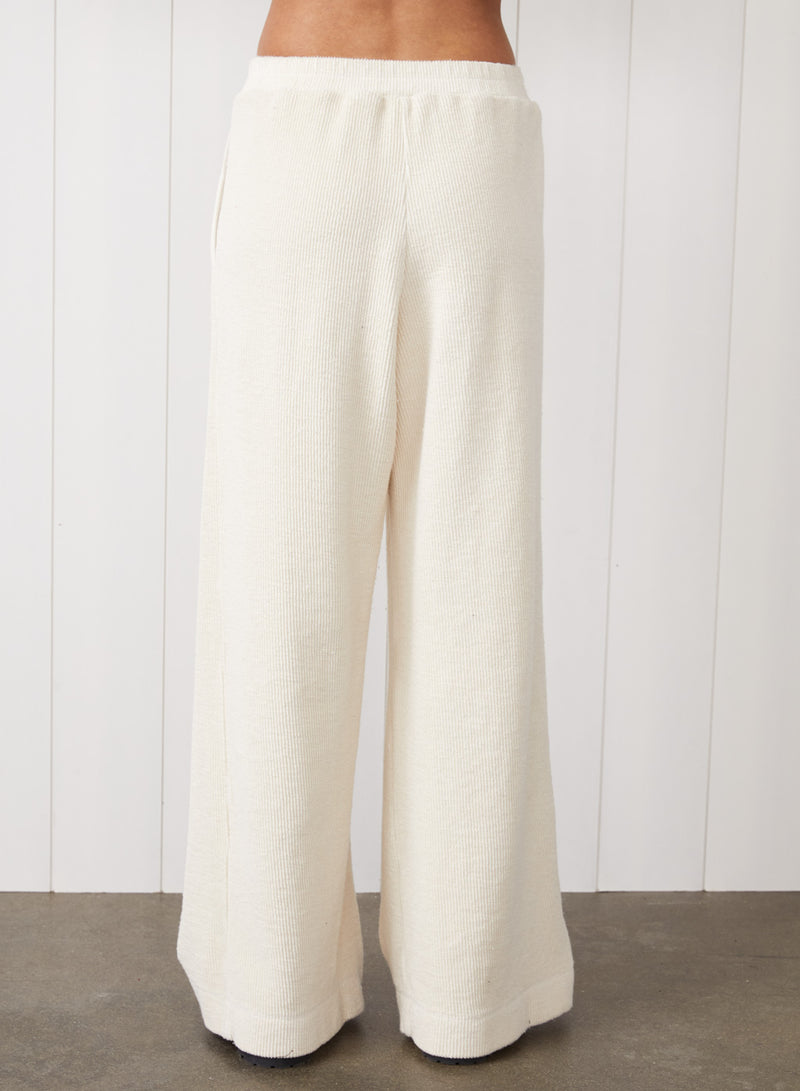 Jasper Knit Cord Half Zip Pullover & Wide Leg Trouser Set in Cream