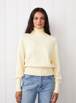 Saddles Shoulder Sweater in Limoncello