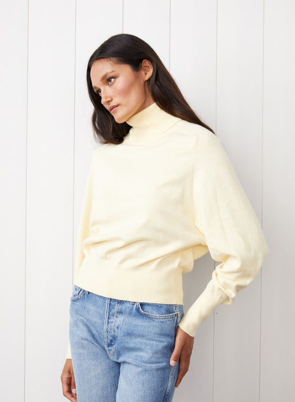 Saddles Shoulder Sweater in Limoncello