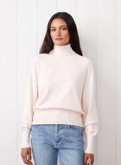 Saddles Shoulder Sweater in Pink Tint