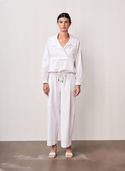 Fine Poplin Anorak in White