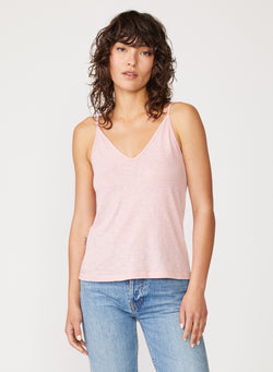 Supima Slub Jersey V-Neck Cami in Pale Pink