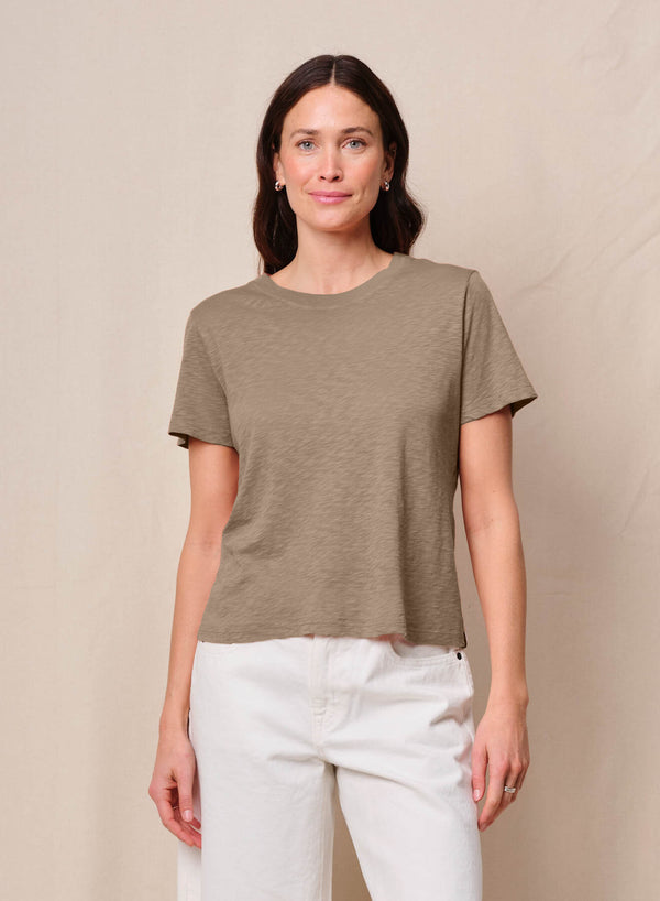 Supima Slub Jersey Short Sleeve Crew in Bay Leaf