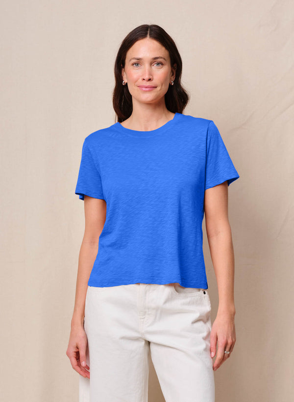 Supima Slub Jersey Short Sleeve Crew in Cobalt