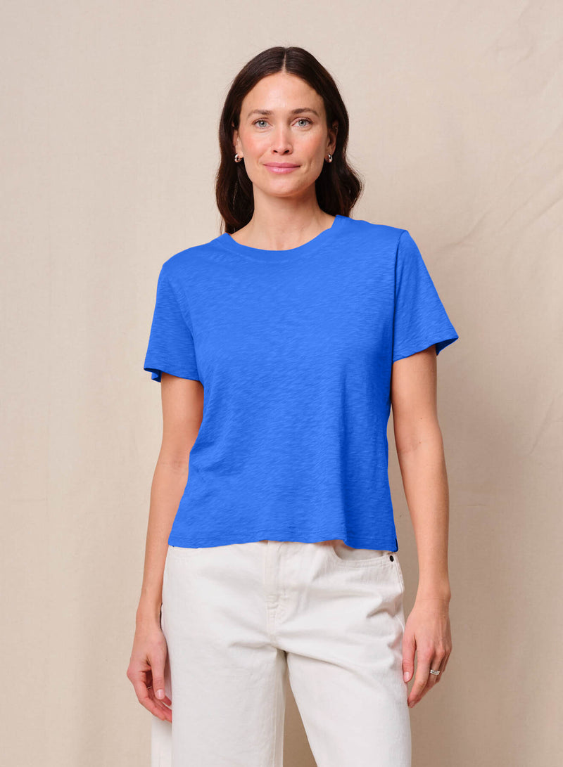 Supima Slub Jersey Short Sleeve Crew in Cobalt