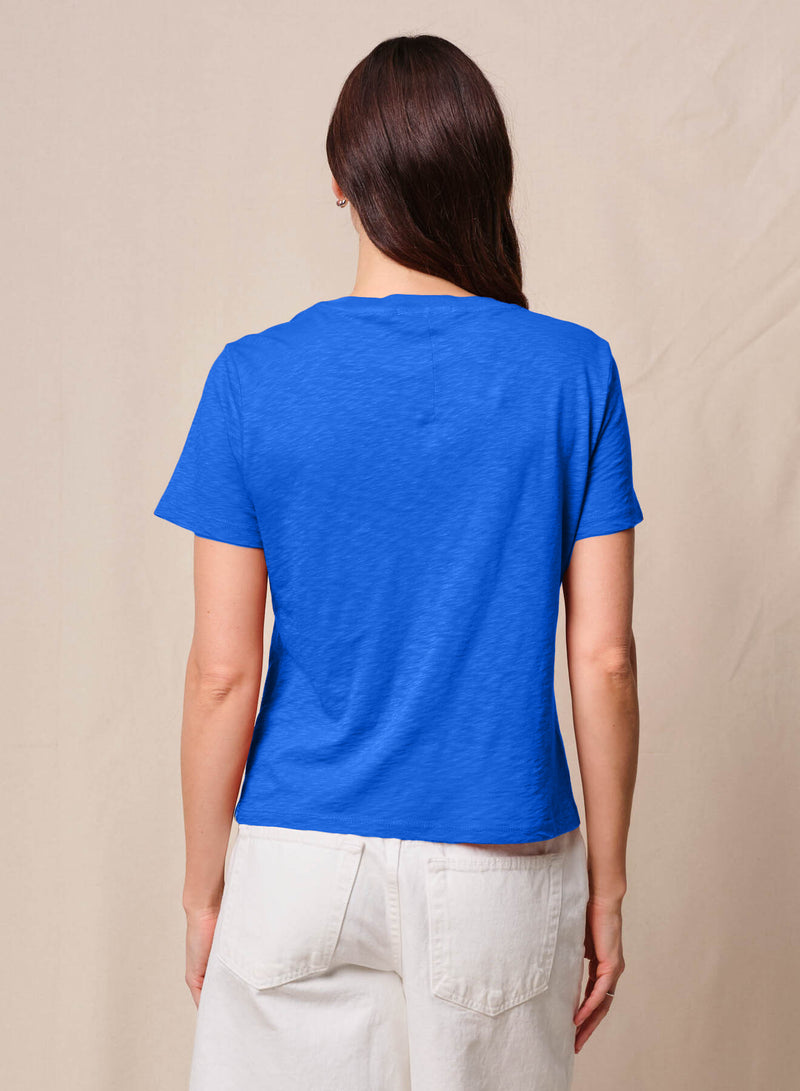 Supima Slub Jersey Short Sleeve Crew in Cobalt