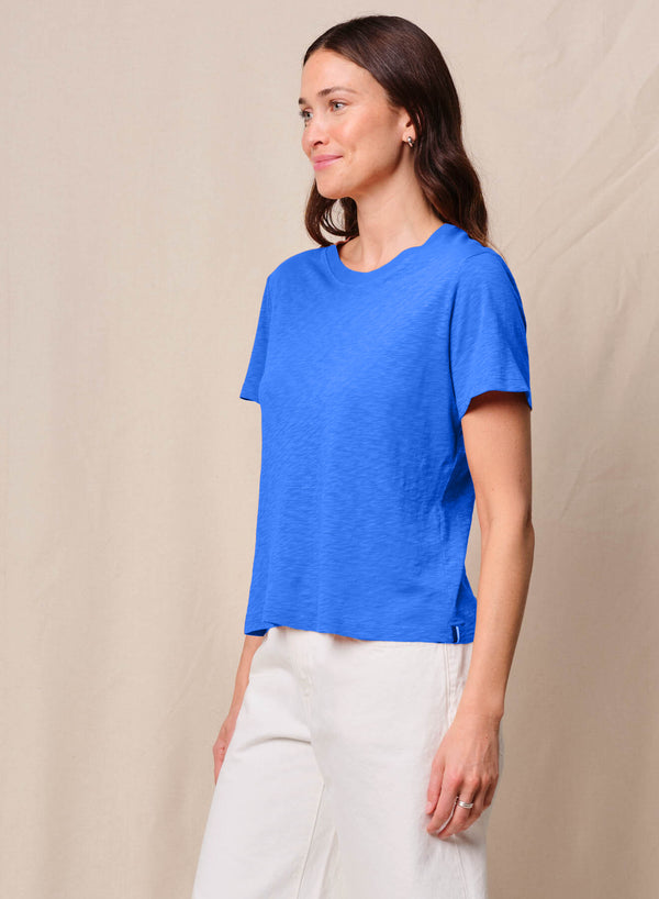 Supima Slub Jersey Short Sleeve Crew in Cobalt