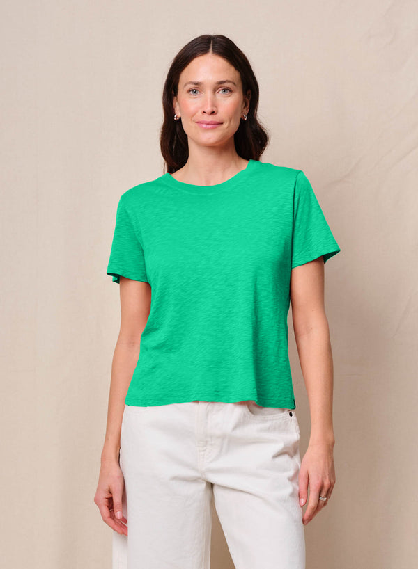 Supima Slub Jersey Short Sleeve Crew in Kelly Green