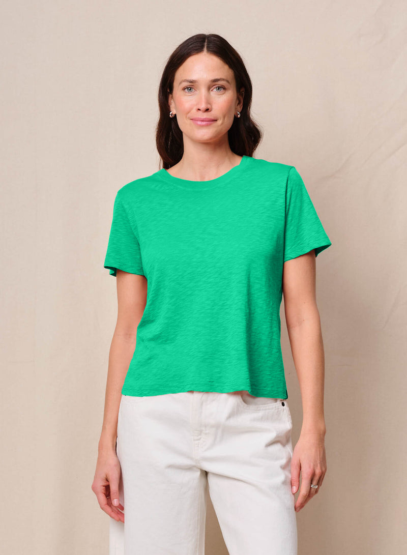 Supima Slub Jersey Short Sleeve Crew in Kelly Green