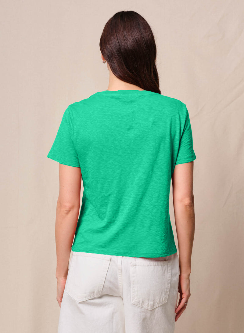 Supima Slub Jersey Short Sleeve Crew in Kelly Green