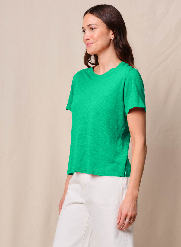 Supima Slub Jersey Short Sleeve Crew in Kelly Green