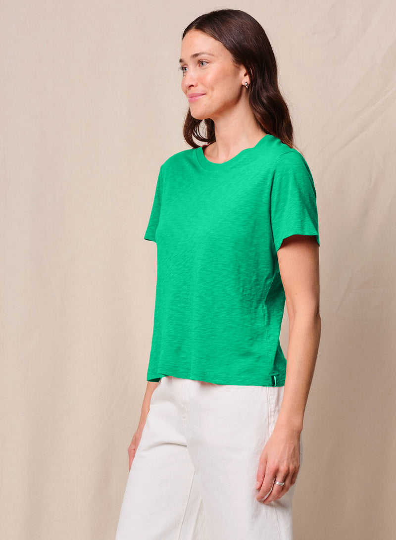 Supima Slub Jersey Short Sleeve Crew in Kelly Green