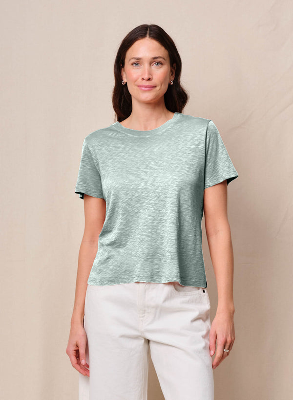 Supima Slub Jersey Short Sleeve Crew in Sea Glass