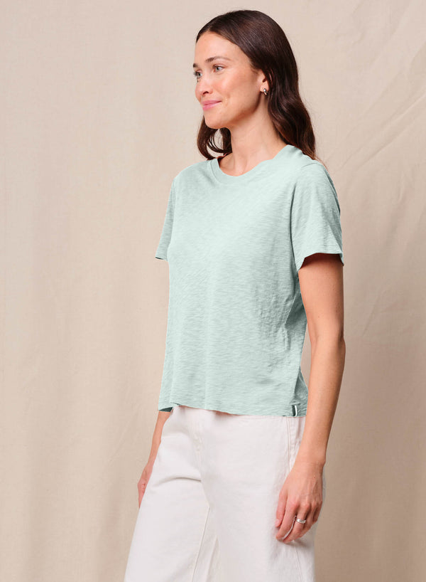 Supima Slub Jersey Short Sleeve Crew in Sea Glass