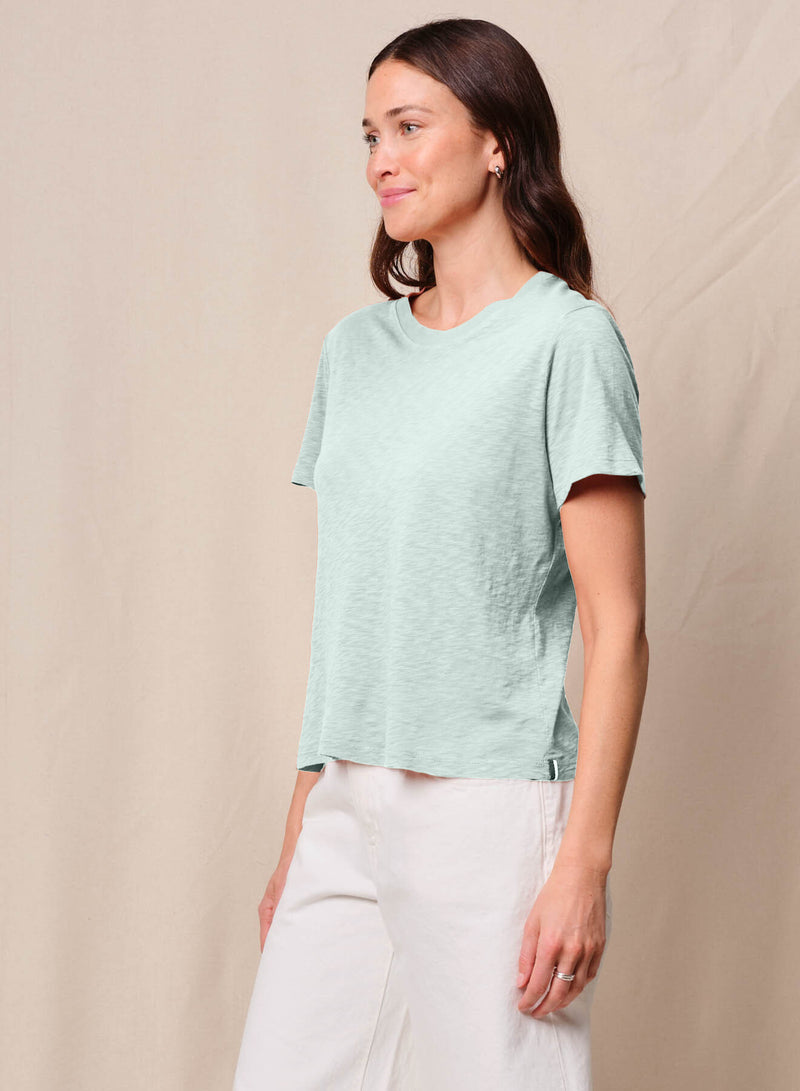 Supima Slub Jersey Short Sleeve Crew in Sea Glass