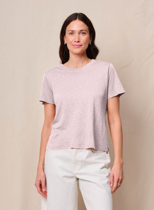Supima Slub Jersey Short Sleeve Crew in Softest Pink