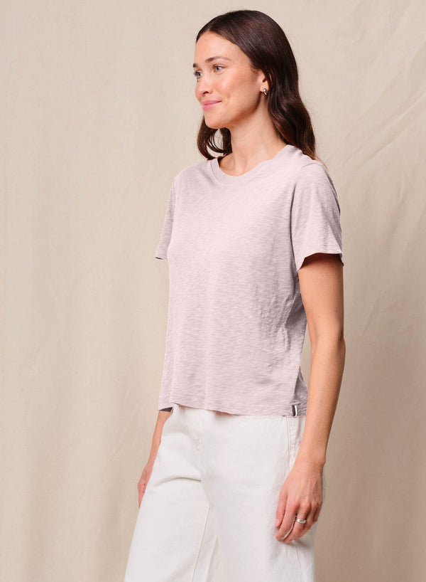 Supima Slub Jersey Short Sleeve Crew in Softest Pink