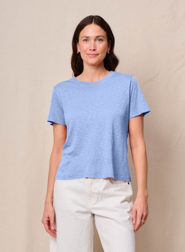 Supima Slub Jersey Short Sleeve Crew in Summer Sky
