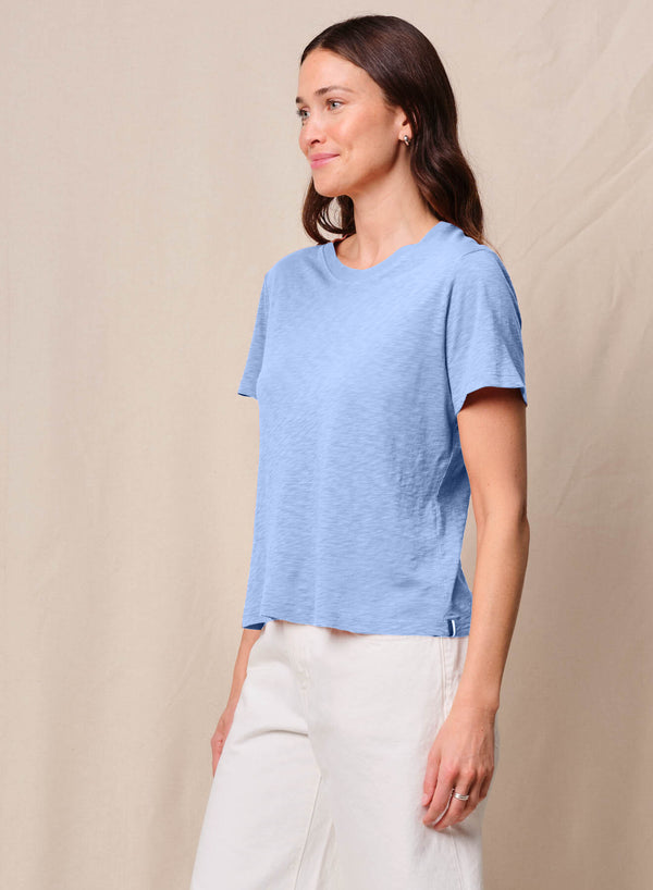 Supima Slub Jersey Short Sleeve Crew in Summer Sky