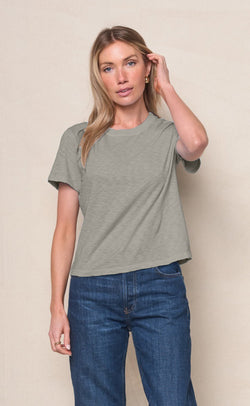 Supima Slub Jersey Short Sleeve Crew in Thyme