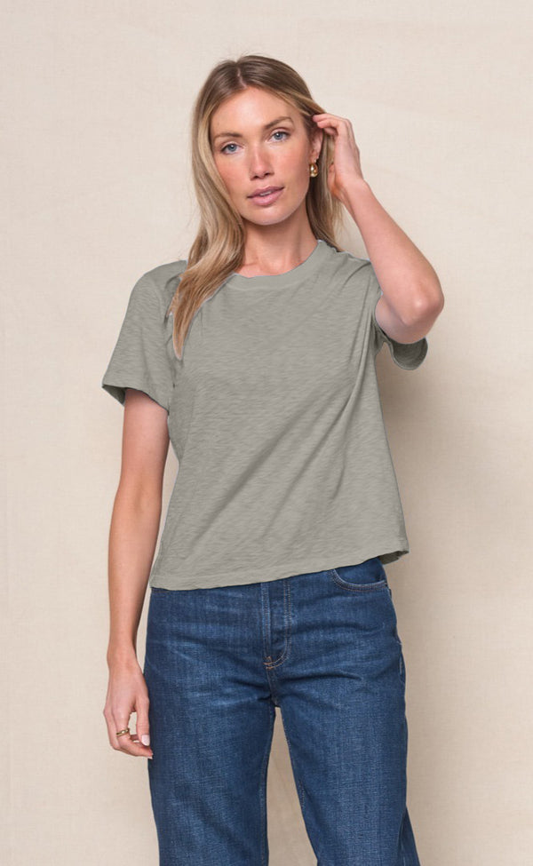 Supima Slub Jersey Short Sleeve Crew in Thyme