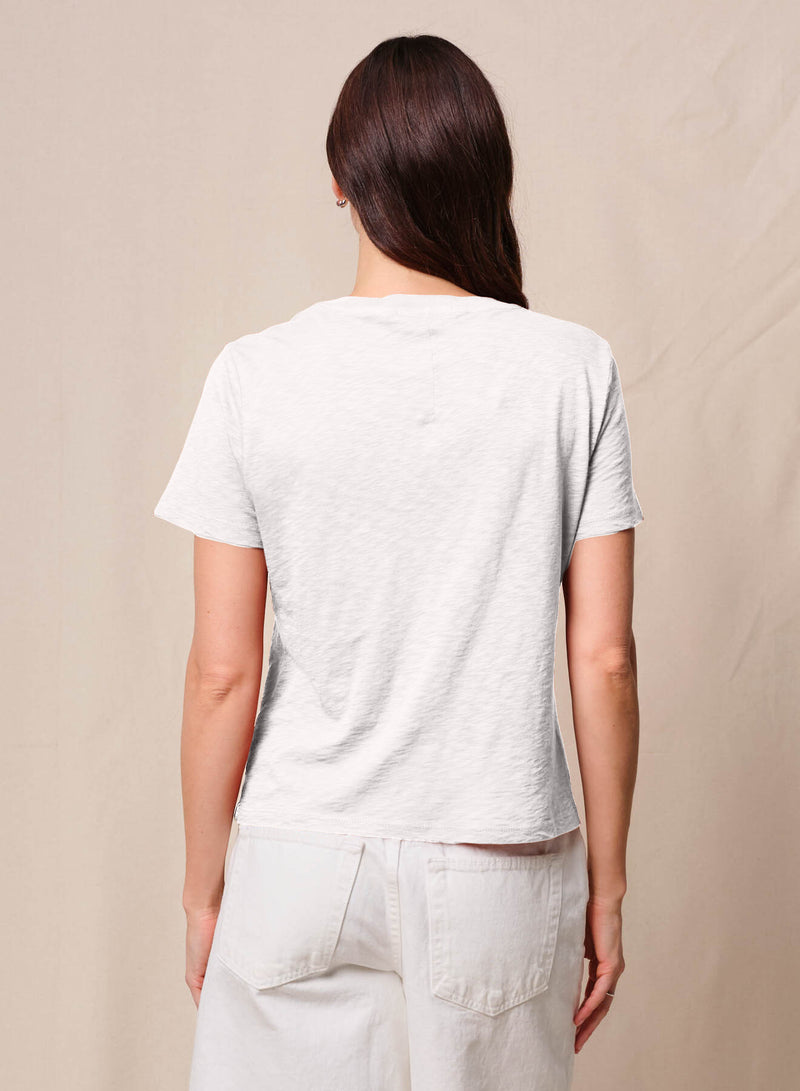 Supima Cotton Slub Short Sleeve Crew in White
