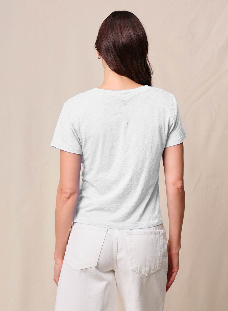 Supima Slub Jersey Short Sleeve V-Neck in White