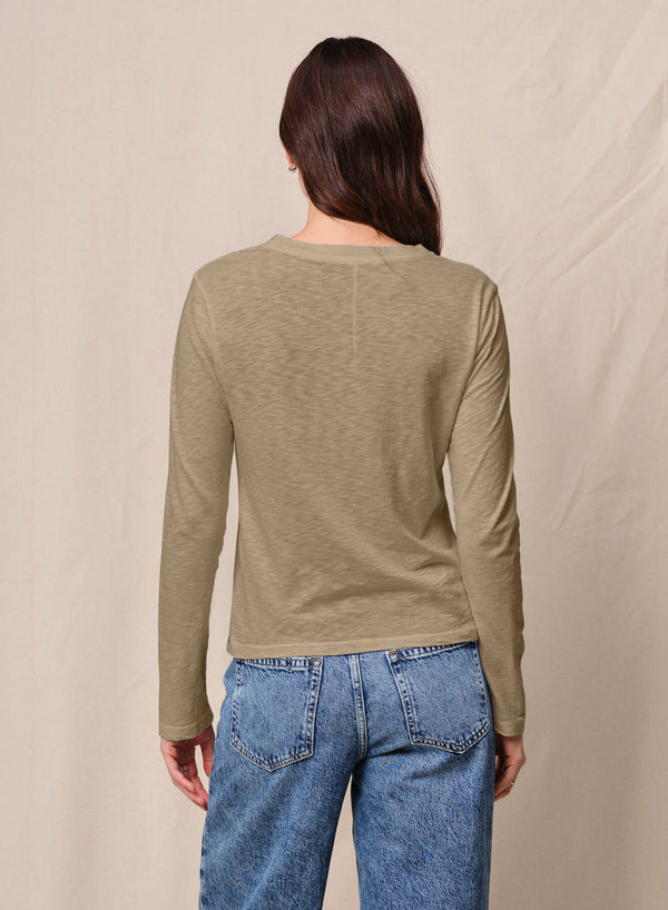 Supima Slub Jersey Long Sleeve Crew in Bay Leaf
