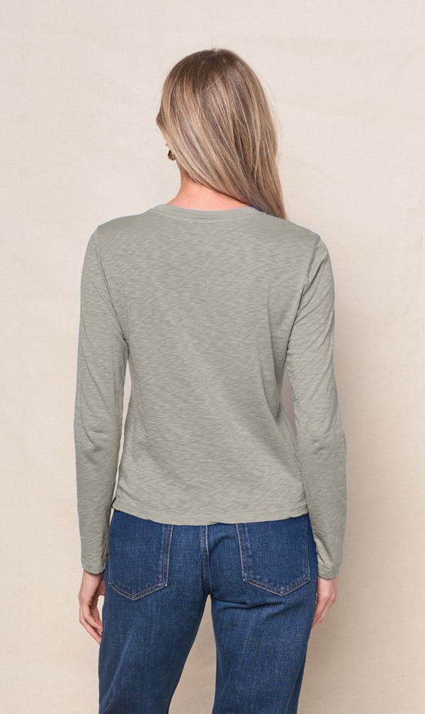 Supima Slub Jersey Long Sleeve Crew in Thyme