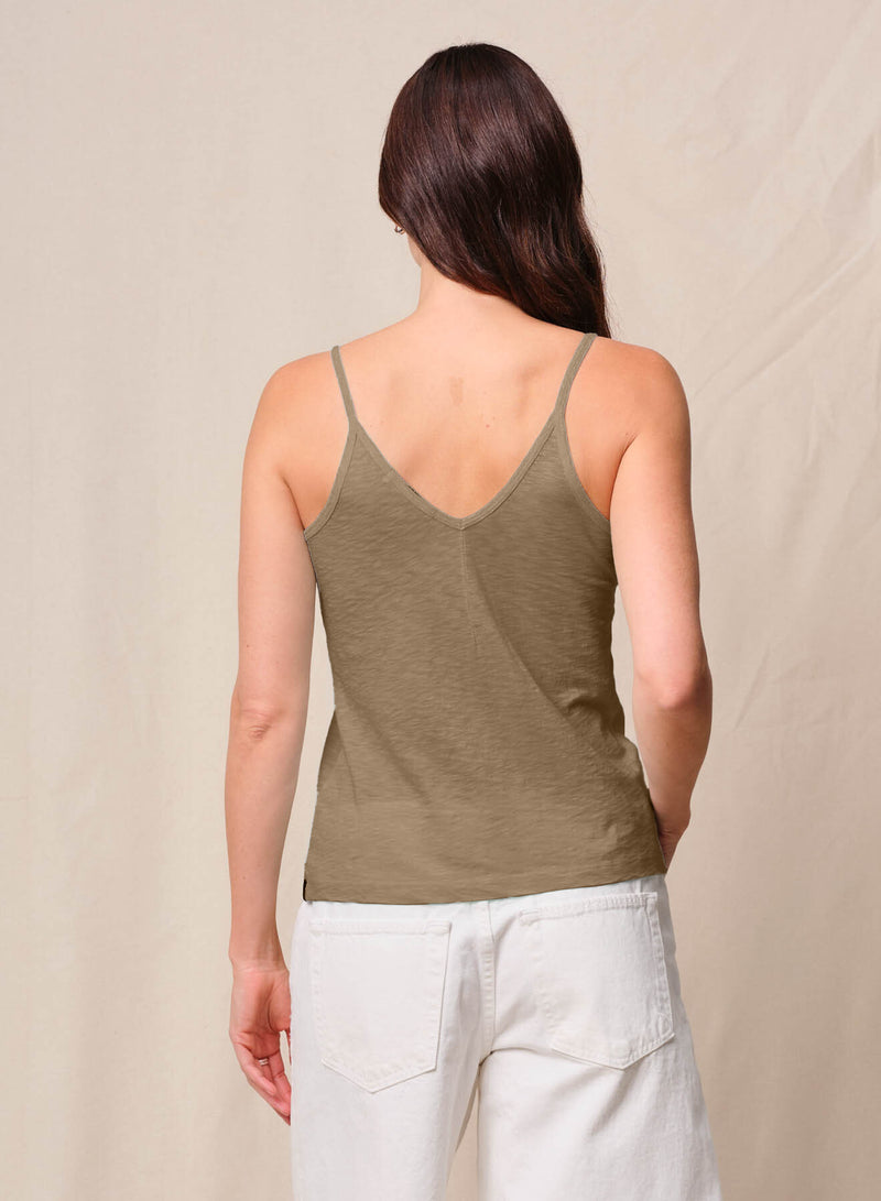 Supima Slub Jersey V-Neck Cami in Bay Leaf