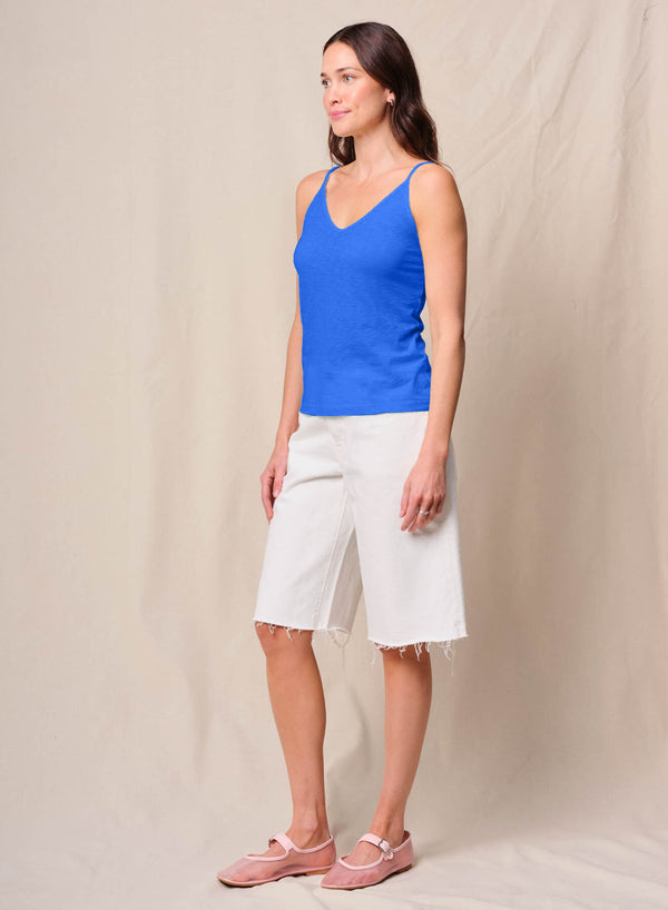 Supima Slub Jersey V-Neck Cami in Cobalt