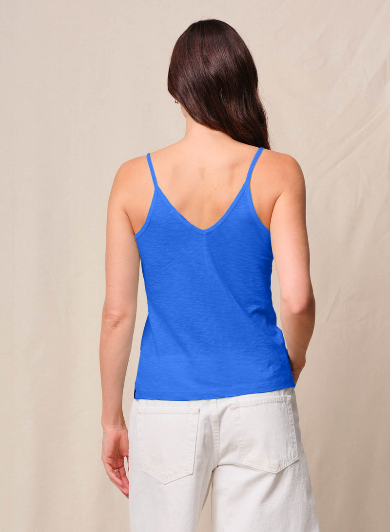 Supima Slub Jersey V-Neck Cami in Cobalt