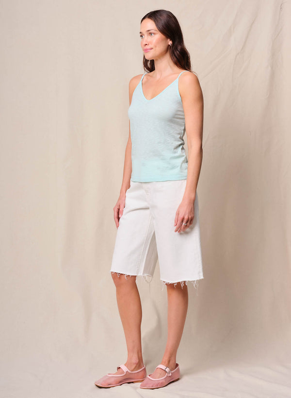 Supima Slub Jersey V-Neck Cami in Sea Glass
