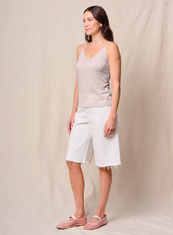 Supima Slub Jersey V-Neck Cami in Softest Pink