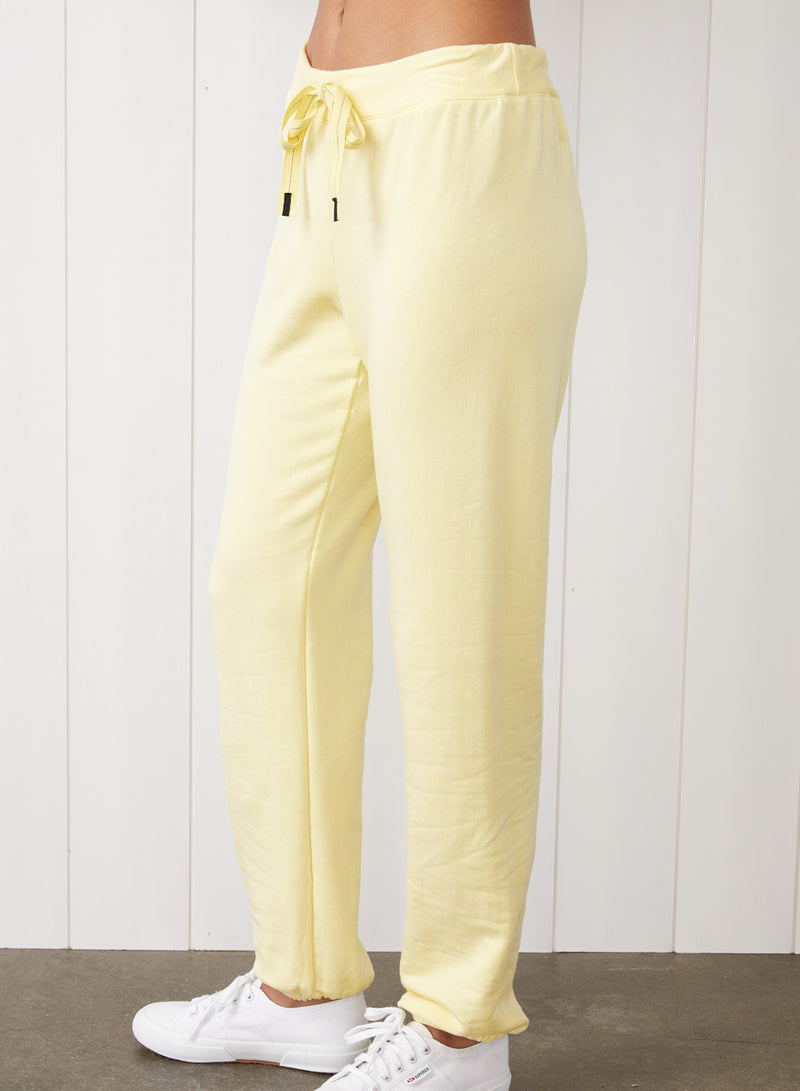 Softest Fleece Drawstring Sweatpant in Limoncello