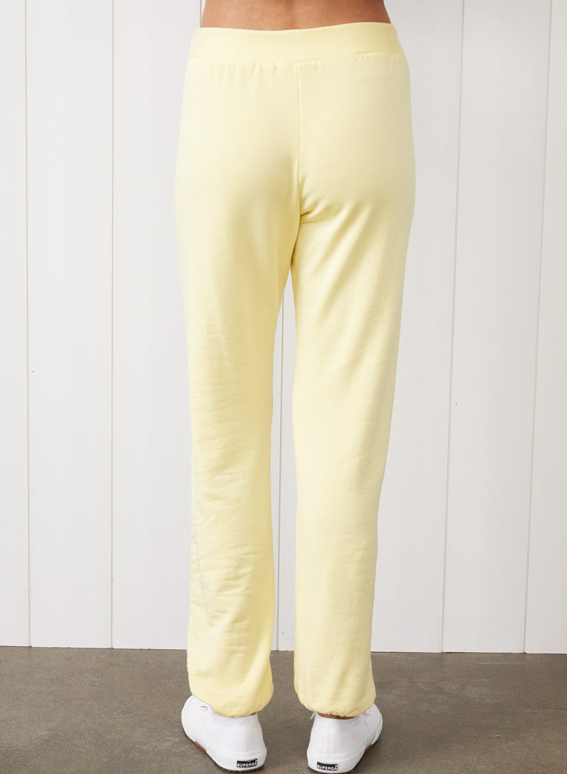 Softest Fleece Short Sleeve Boxy Raglan Sweatshirt & Drawstring Sweatpant Set in Limoncello