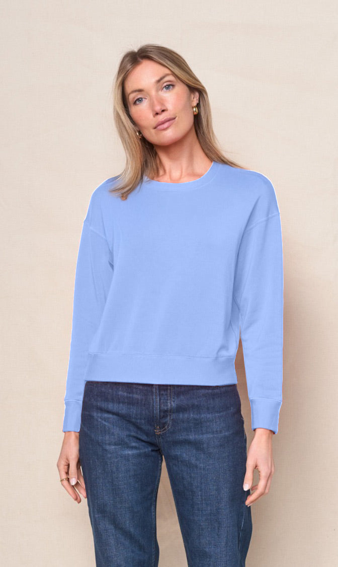 Softest Fleece Crewneck Pullover in Blue Topaz